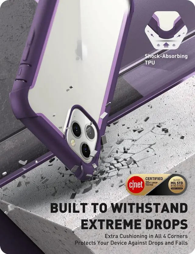 Alt view image 7 of 8 - i-Blason Ares Case for iPhone 11 Pro Max 2019 Release, Dual Layer Rugged Clear Bumper Case with Built-in Screen Protector