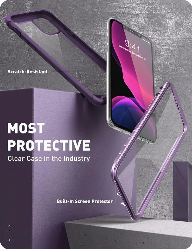 Alt view image 3 of 8 - i-Blason Ares Case for iPhone 11 Pro Max 2019 Release, Dual Layer Rugged Clear Bumper Case with Built-in Screen Protector