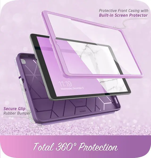 Alt view image 4 of 8 - i-Blason Case Designed for Galaxy Tab A 10.1 (SM-T510/T515) 2019, [Cosmo] Full-Body Protection with Built-in Screen Protector Case for Samsung Galaxy Tab A 10.1 2019 Release (Purple)