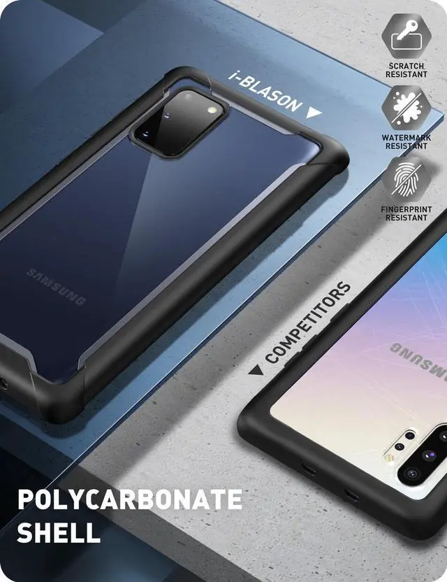 Alt view image 4 of 8 - i-Blason Ares Series Designed for Samsung Galaxy S20 FE 5G Case (2020 Release), Dual Layer Rugged Clear Bumper Case with Built-in Screen Protector (Black)