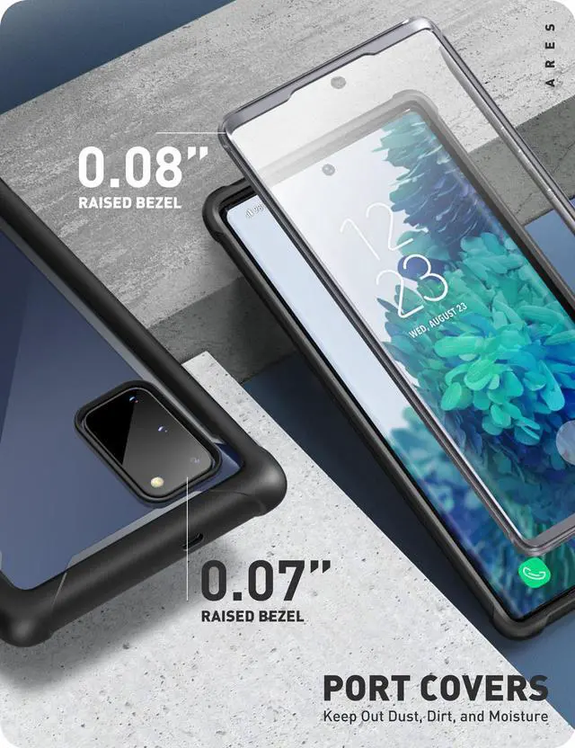 Alt view image 5 of 8 - i-Blason Ares Series Designed for Samsung Galaxy S20 FE 5G Case (2020 Release), Dual Layer Rugged Clear Bumper Case with Built-in Screen Protector (Black)