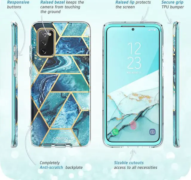 Alt view image 4 of 7 - i-Blason Cosmo Series Designed for Samsung Galaxy S20 FE 5G Case (2020 Release), [Built-in Screen Protector] Slim Stylish Protective Case (Ocean)
