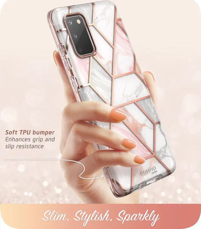Alt view image 3 of 8 - i-Blason Cosmo Series Designed for Samsung Galaxy S20 FE 5G Case (2020 Release), [Built-in Screen Protector] Slim Stylish Protective Case (Marble)