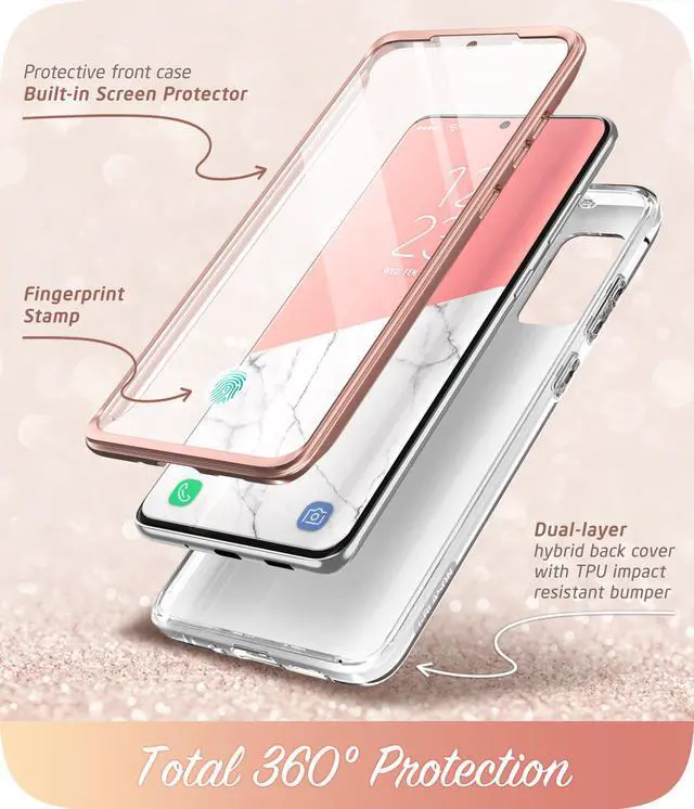 Alt view image 4 of 8 - i-Blason Cosmo Series Designed for Samsung Galaxy S20 FE 5G Case (2020 Release), [Built-in Screen Protector] Slim Stylish Protective Case (Marble)