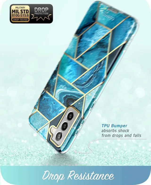 Alt view image 3 of 6 - i-Blason Cosmo Series Case for Samsung Galaxy S21 5G (2021 Release), Slim Stylish Protective Bumper Case Without Built-in Screen Protector, Blue, 6.2"