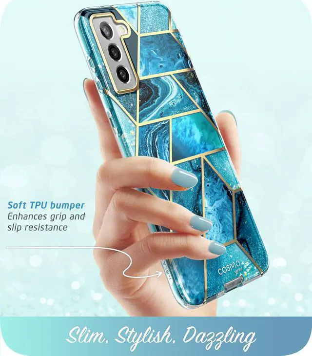 Alt view image 4 of 6 - i-Blason Cosmo Series Case for Samsung Galaxy S21 5G (2021 Release), Slim Stylish Protective Bumper Case Without Built-in Screen Protector, Blue, 6.2"