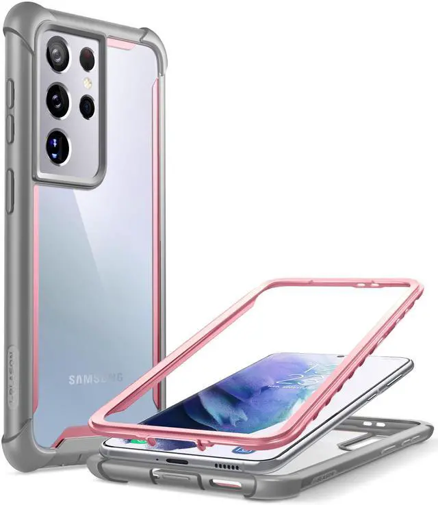 Main image of i-Blason Ares Series Designed for Galaxy S21 Ultra 5G Case (2021 Release), Rugged Clear Bumper Case Without Screen Protector (Pink)