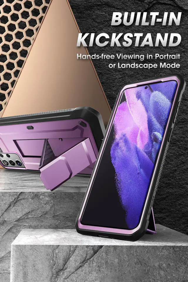 Alt view image 4 of 6 - Unicorn Beetle Pro Series Case Designed for Samsung Galaxy S21 Ultra 5G (2021 Release), Full-Body Dual Layer Rugged Holster & Kickstand Case Without Built-in Screen Protector (Purple)