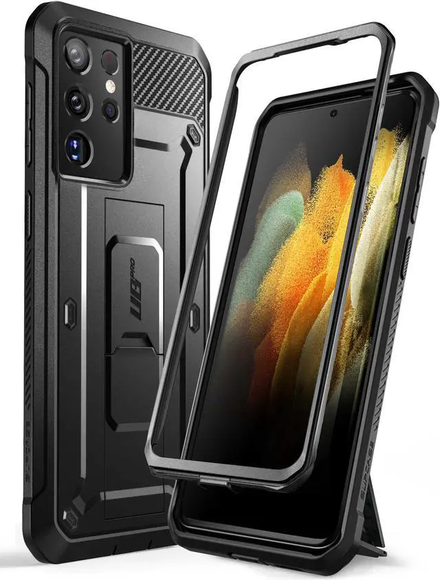 Main image of Unicorn Beetle Pro Series Case Designed for Samsung Galaxy S21 Ultra 5G (2021 Release), Full-Body Dual Layer Rugged Holster & Kickstand Case Without Built-in Screen Protector (Black)