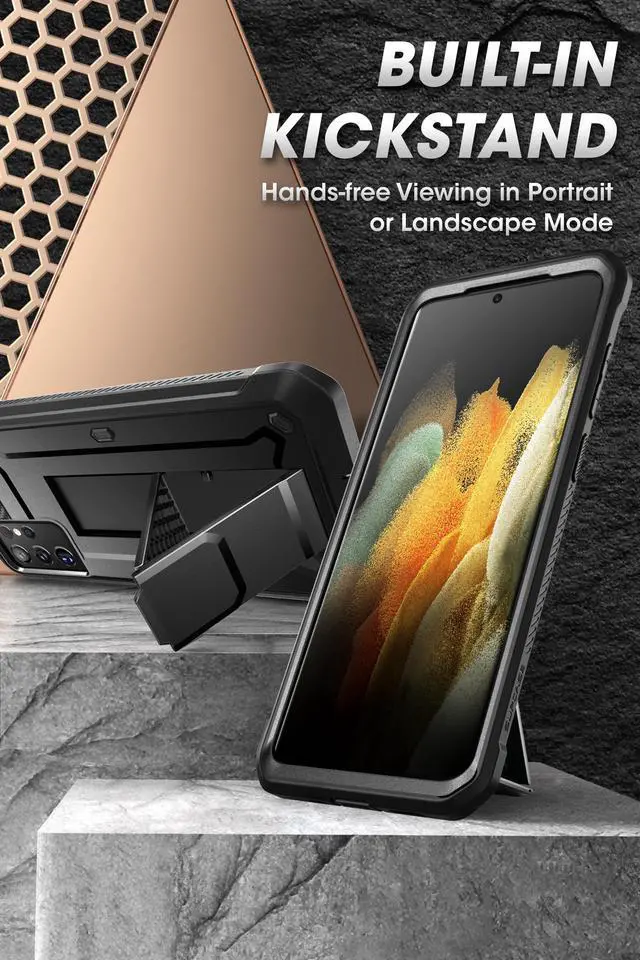 Alt view image 5 of 6 - Unicorn Beetle Pro Series Case Designed for Samsung Galaxy S21 Ultra 5G (2021 Release), Full-Body Dual Layer Rugged Holster & Kickstand Case Without Built-in Screen Protector (Black)