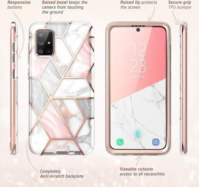Alt view image 2 of 7 - i-Blason Cosmo Series Case for Samsung Galaxy A51 5G [Not Fit Galaxy A51 4G Version], Slim Stylish Full-Body Protective Case with Built-in Screen Protector (Marble)