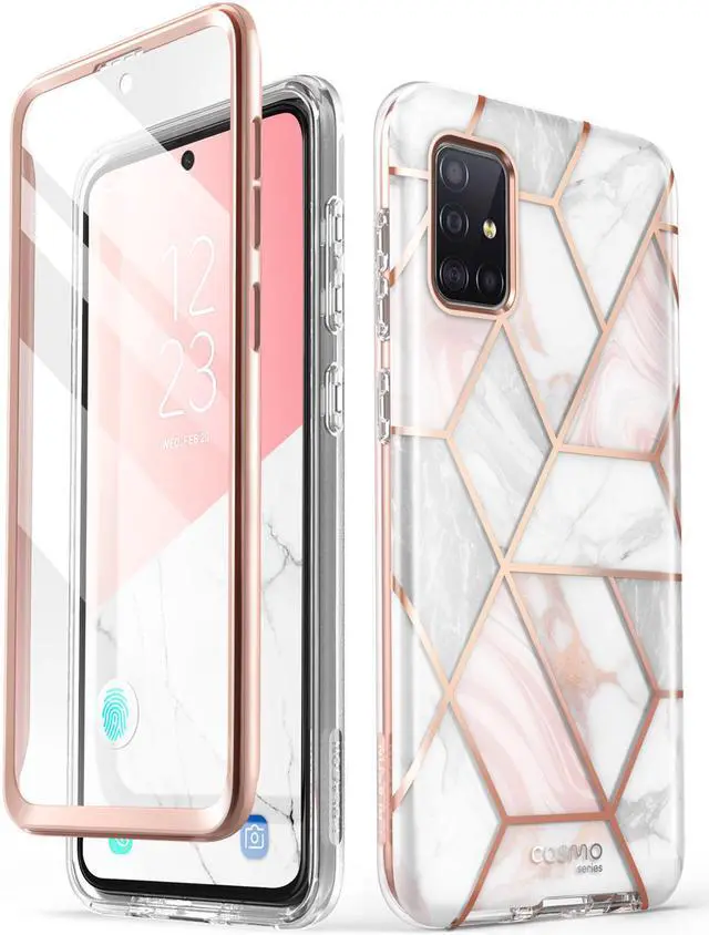 Main image of i-Blason Cosmo Series Case for Samsung Galaxy A51 5G [Not Fit Galaxy A51 4G Version], Slim Stylish Full-Body Protective Case with Built-in Screen Protector (Marble)