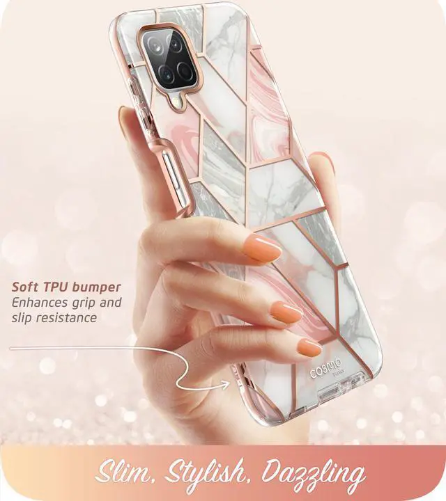 Alt view image 3 of 7 - i-Blason Cosmo Series Case for Samsung Galaxy A12(2020 Release), Slim Full-Body Stylish Protective Case with Built-in Screen Protector (Marble)