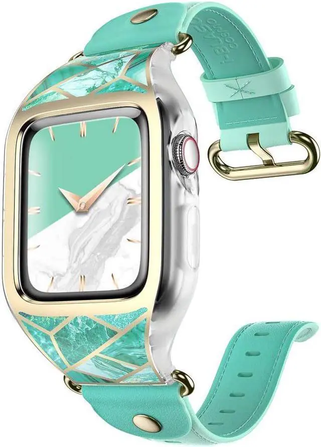 Main image of i-Blason Band Compatible with Apple Watch Band 38 mm, [Cosmo] Stylish Sporty Protective Bumper Case with Adjustable Strap Bands for Apple Watch Series 3/2/1 (Green)