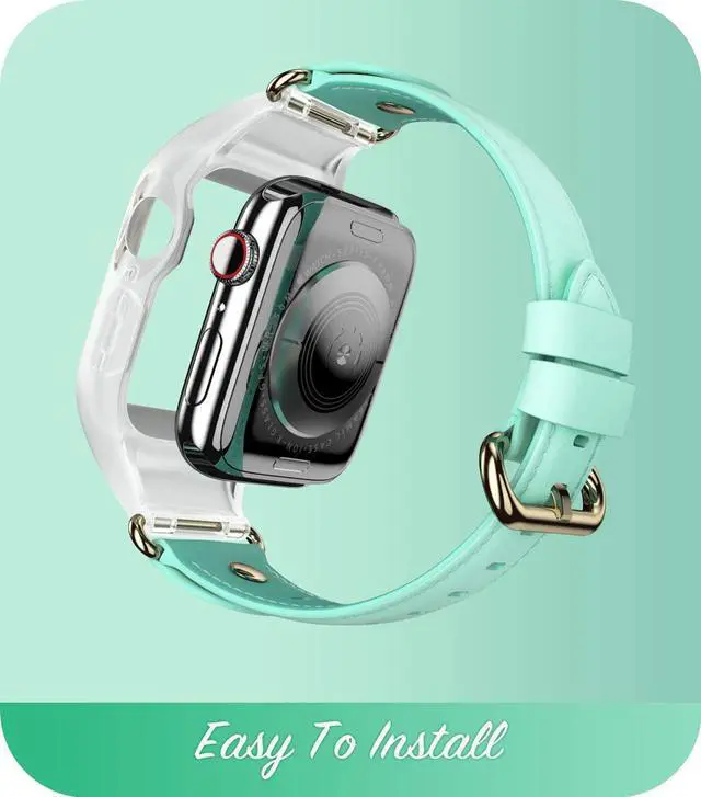 Alt view image 2 of 7 - i-Blason Band Compatible with Apple Watch Band 38 mm, [Cosmo] Stylish Sporty Protective Bumper Case with Adjustable Strap Bands for Apple Watch Series 3/2/1 (Green)