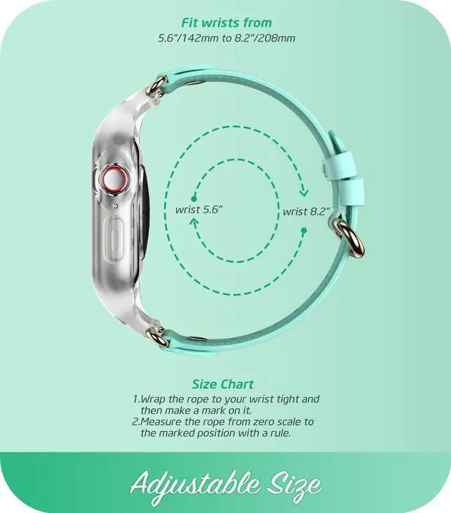 Alt view image 5 of 7 - i-Blason Band Compatible with Apple Watch Band 38 mm, [Cosmo] Stylish Sporty Protective Bumper Case with Adjustable Strap Bands for Apple Watch Series 3/2/1 (Green)