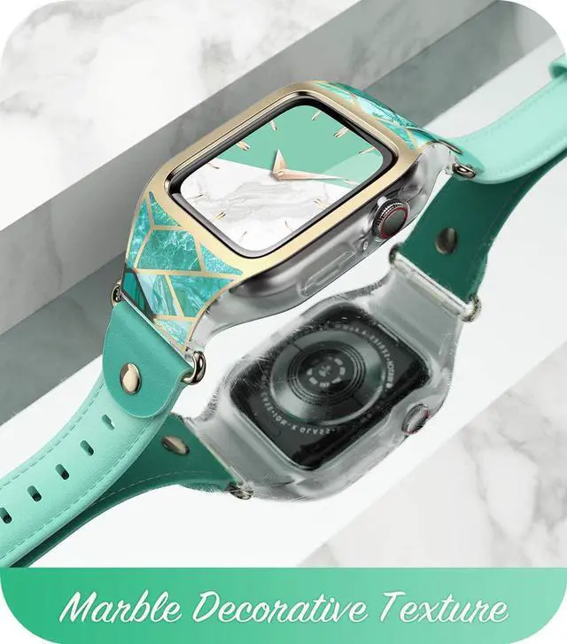 Alt view image 3 of 7 - i-Blason Band Compatible with Apple Watch Band 38 mm, [Cosmo] Stylish Sporty Protective Bumper Case with Adjustable Strap Bands for Apple Watch Series 3/2/1 (Green)