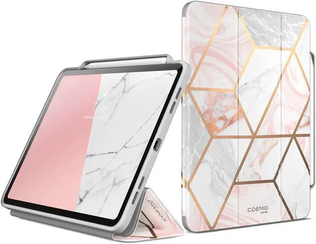 Main image of i-Blason Cosmo Case for New iPad Pro 12.9 Inch (2021 2020 2018 Release), Full-Body Trifold Stand Protective Case Smart Cover with Auto Sleep/Wake & Pencil Holder (Marble)