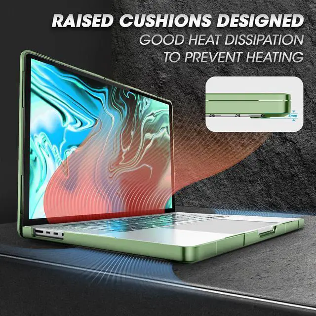 Alt view image 6 of 7 - MacBook Pro 14 inch (2021) Unicorn Beetle Case Cover BBGreen
