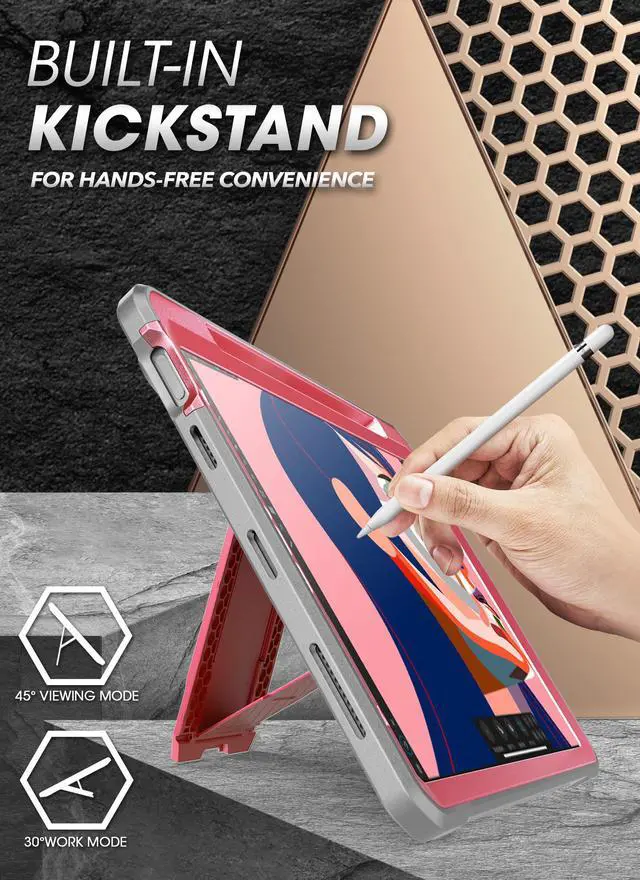Alt view image 7 of 8 - SUPCASE For iPad Air 4 Case 10.9" (2020 Release) UB PRO Full-body Rugged Cover Case WITH Built-in Screen Protector & Kickstand