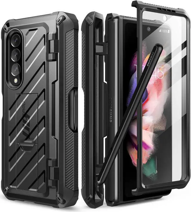 Main image of SUPCASE Unicorn Beetle Pro Series Case for Samsung Galaxy Z Fold 3 5G (2021), Full-Body Dual Layer Rugged Case with Built-in Screen Protector & Kickstand & S Pen Slot (Black)