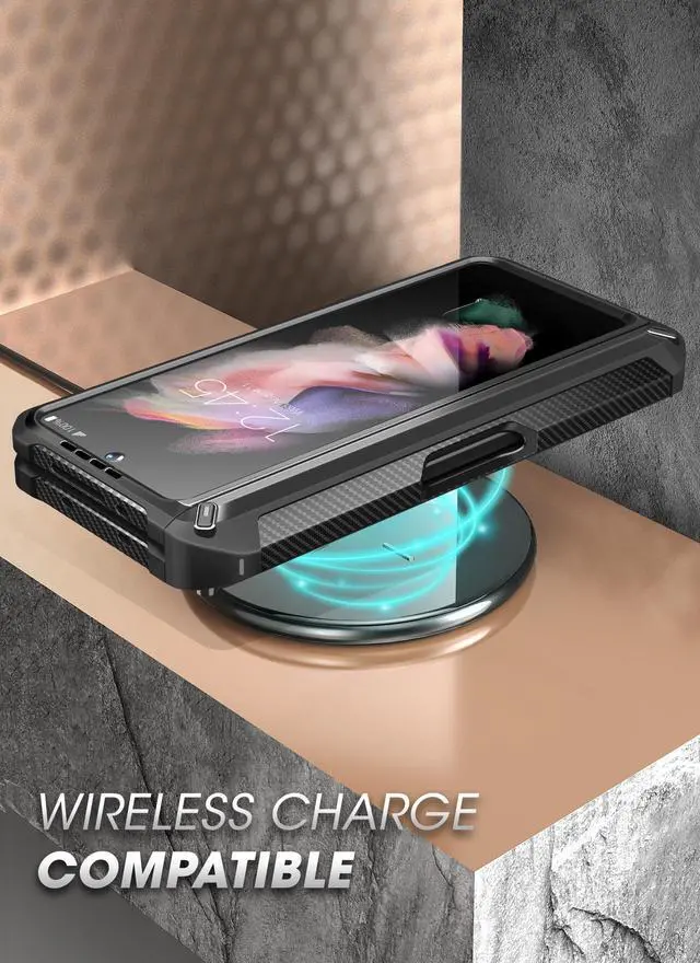 Alt view image 7 of 7 - SUPCASE Unicorn Beetle Pro Series Case for Samsung Galaxy Z Fold 3 5G (2021), Full-Body Dual Layer Rugged Case with Built-in Screen Protector & Kickstand & S Pen Slot (Black)