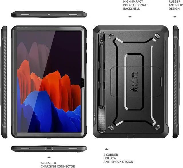 Alt view image 7 of 14 - SUPCASE Unicorn Beetle Pro Series Case for Samsung Galaxy Tab S8 Ultra (2022), with Built-in Screen Protector & S Pen Holder Full-Body Rugged Heavy Duty Case (Black)