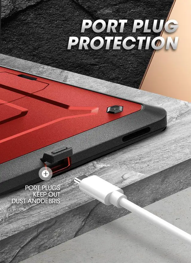 Alt view image 4 of 7 - SUPCASE Unicorn Beetle Pro Series Case for Samsung Galaxy Tab S8 Ultra (2022), with Built-in Screen Protector & S Pen Holder Full-Body Rugged Heavy Duty Case (Ruddy)