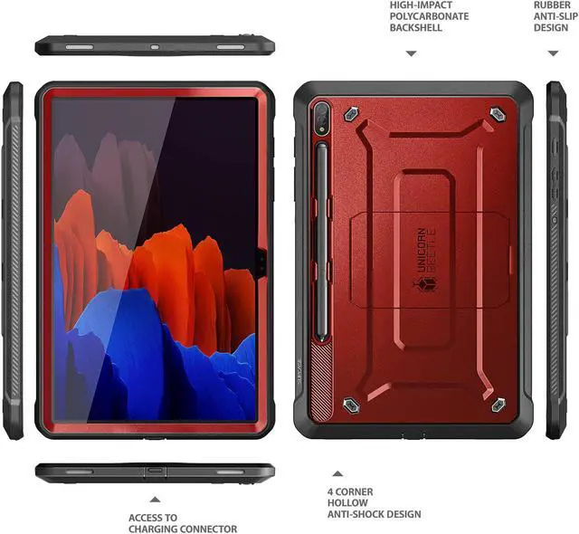 Alt view image 7 of 7 - SUPCASE Unicorn Beetle Pro Series Case for Samsung Galaxy Tab S8 Ultra (2022), with Built-in Screen Protector & S Pen Holder Full-Body Rugged Heavy Duty Case (Ruddy)