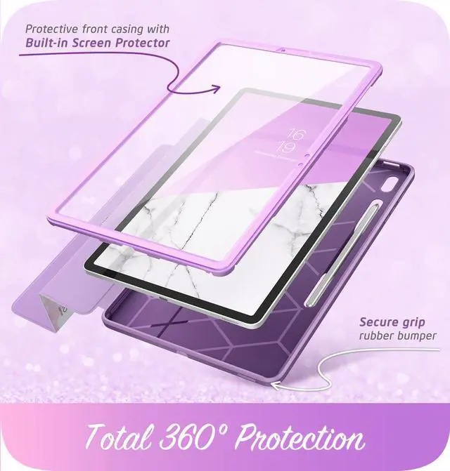 Alt view image 3 of 6 - i-Blason Cosmo Case for Samsung Galaxy Tab S7 FE 12.4" 2021 Release Case, Full-Body Trifold with Built-in Screen Protector Protective Smart Cover with Auto Sleep/Wake & Pencil Holder (Ameth)