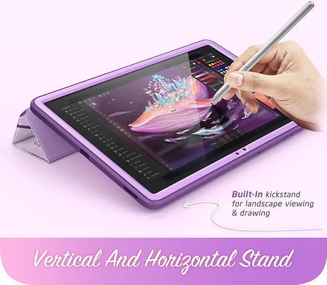 Alt view image 2 of 6 - i-Blason Cosmo Case for Samsung Galaxy Tab S7 FE 12.4" 2021 Release Case, Full-Body Trifold with Built-in Screen Protector Protective Smart Cover with Auto Sleep/Wake & Pencil Holder (Ameth)