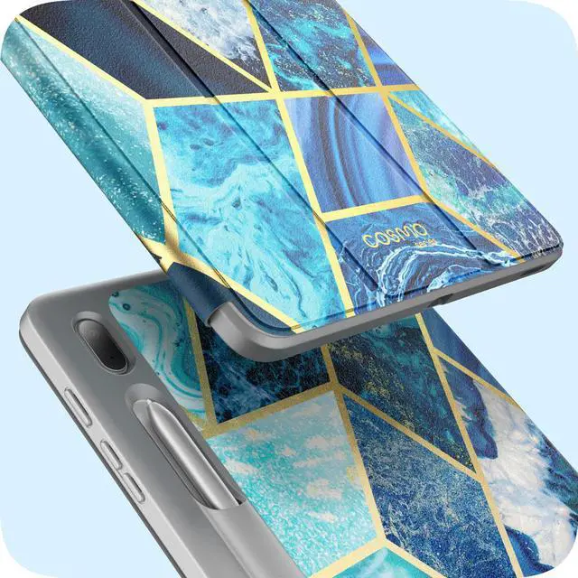 Alt view image 6 of 7 - i-Blason Cosmo Case for Samsung Galaxy Tab S7 FE 12.4" 2021 Release Case, Full-Body Trifold with Built-in Screen Protector Protective Smart Cover with Auto Sleep/Wake & Pencil Holder (Ocean)
