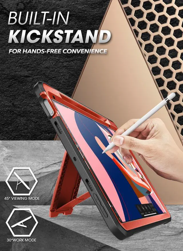 Alt view image 5 of 7 - SUPCASE Unicorn Beetle Pro Series Case for iPad Mini 6th Generation 8.3 Inch (2021 ), Support Apple Pencil Charging with Built-in Screen Protector Full-Body Rugged Kickstand Protective Case (Ruddy)