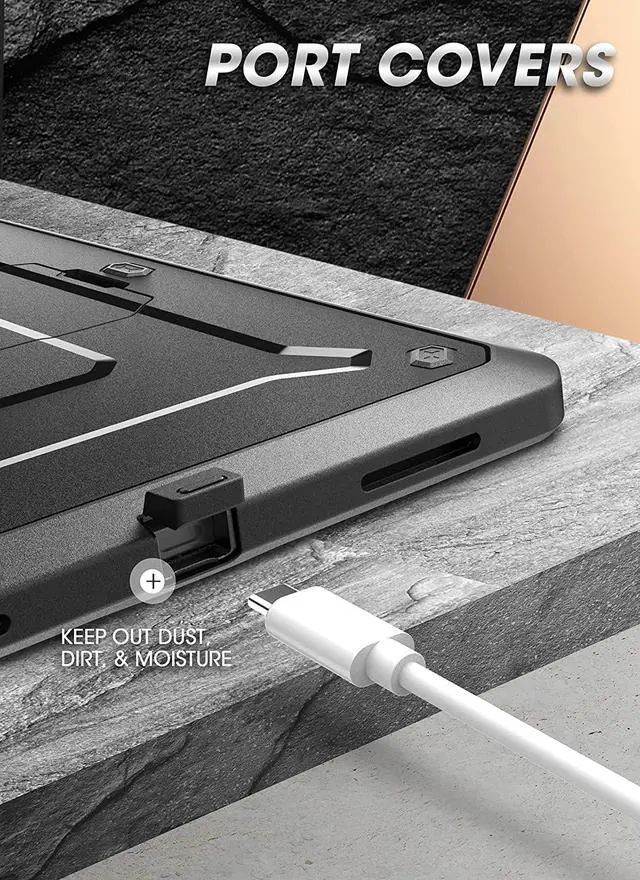 Alt view image 4 of 9 - SUPCASE Unicorn Beetle Pro Series Case for iPad Pro 12.9 Inch (2021 / 2020), Support Apple Pencil Charging with Built-in Screen Protector Full-Body Rugged Kickstand Protective Case (Black)