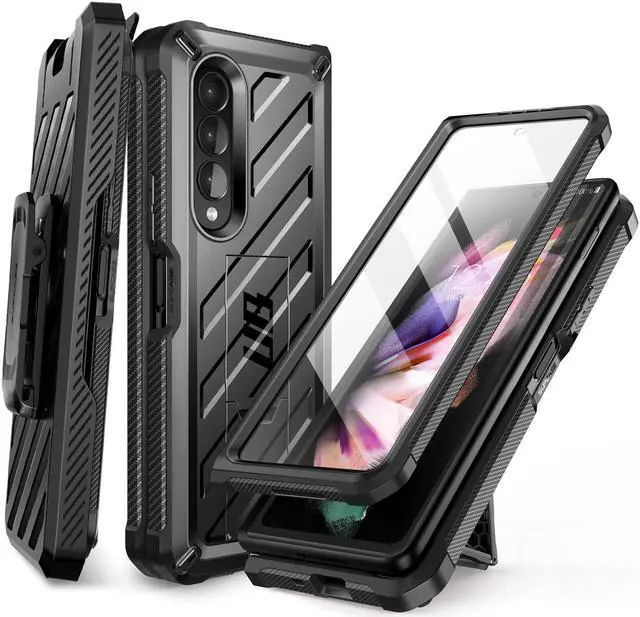 Main image of SUPCASE Unicorn Beetle Case for Galaxy Z Fold 3 5G (2021), Rugged Belt Clip Shockproof Protective Case with Built-in Screen Protector & Kickstand (Black)