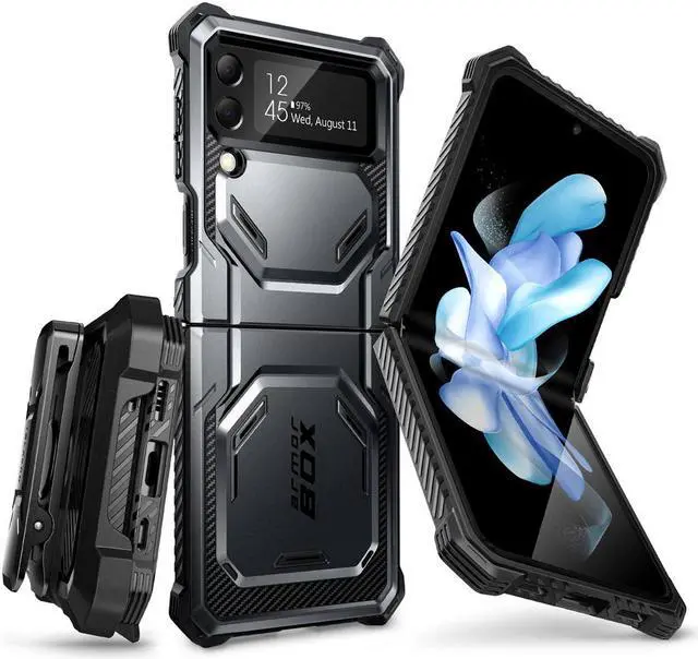 Main image of i-Blason Armorbox Series Case for Samsung Galaxy Z Flip 4 5G (2022), Full-Body Rugged Holster Case with Shock Reduction/Bumper (Black)