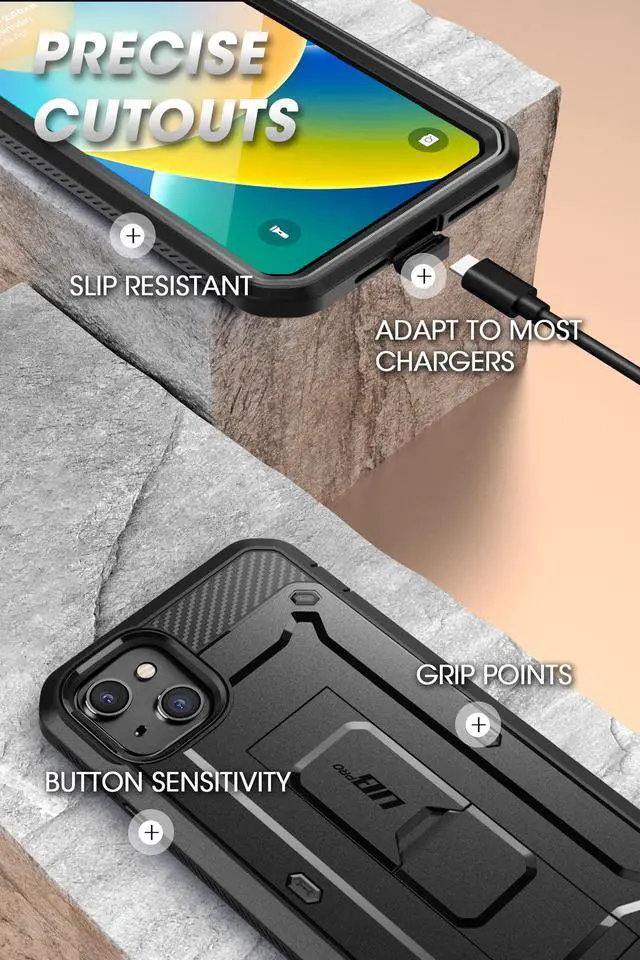 Alt view image 5 of 7 - SUPCASE Unicorn Beetle Pro Series Case for iPhone 14 Plus (2022 Release) 6.7 Inch, Built-in Screen Protector Full-Body Rugged Holster Case (Black)