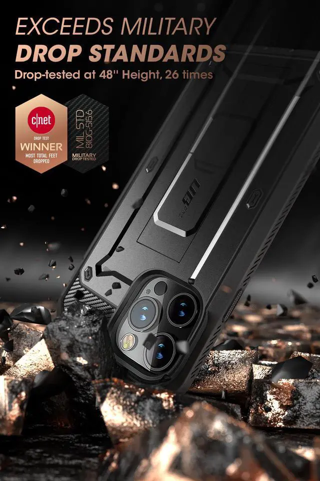 Alt view image 2 of 7 - SUPCASE Unicorn Beetle Pro Series Case for iPhone 14 Pro Max (2022 Release) 6.7 Inch, Built-in Screen Protector Full-Body Rugged Holster Case (Black)