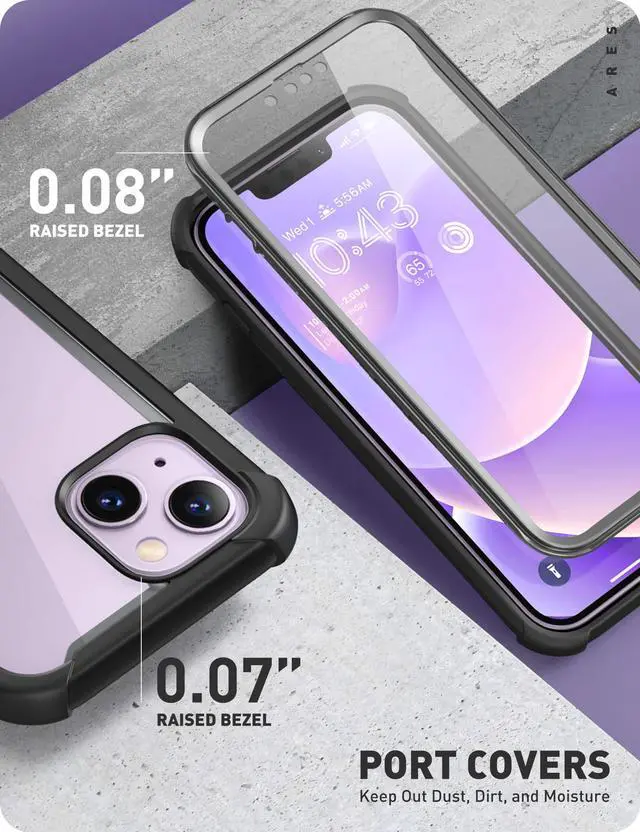 Alt view image 5 of 7 - i-Blason Ares Case for iPhone 14 Plus 6.7  inch (2022 Release), Dual Layer Rugged Clear Bumper Case with Built-in Screen Protector(Black)