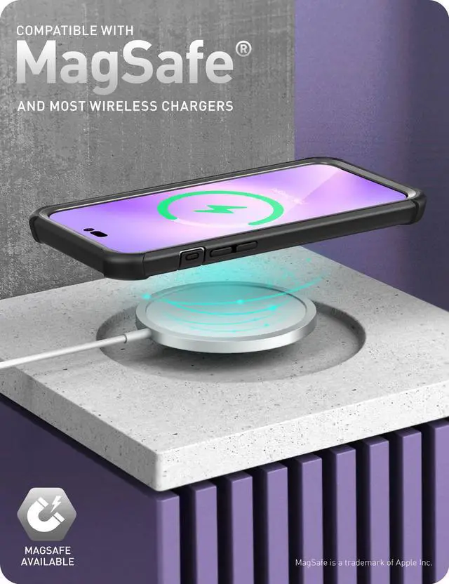 Alt view image 6 of 7 - i-Blason Ares Case for iPhone 14 Pro Max 6.7 inch (2022 Release), Dual Layer Rugged Clear Bumper Case with Built-in Screen Protector(Black)