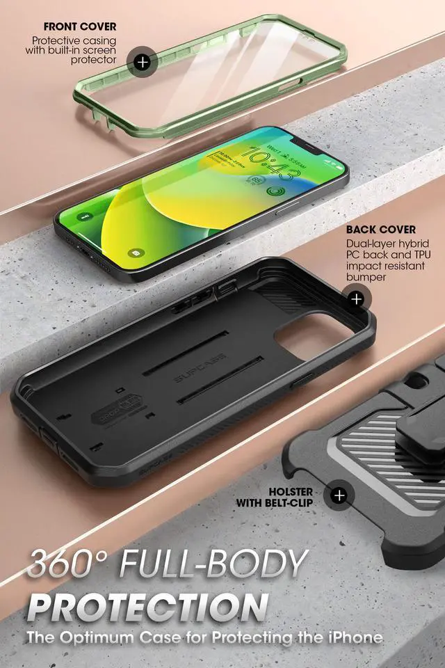 Alt view image 4 of 7 - SUPCASE Unicorn Beetle Pro Series Case for iPhone 14 Plus (2022 Release) 6.7 Inch, Built-in Screen Protector Full-Body Rugged Holster Case (Guldan)