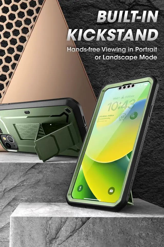Alt view image 3 of 7 - SUPCASE Unicorn Beetle Pro Series Case for iPhone 14 Plus (2022 Release) 6.7 Inch, Built-in Screen Protector Full-Body Rugged Holster Case (Guldan)