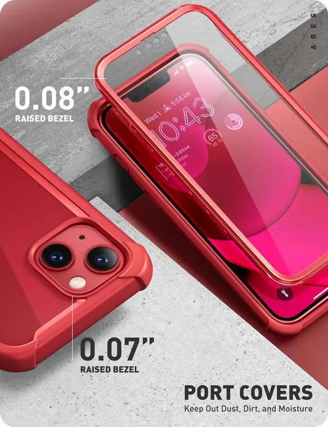 Alt view image 5 of 7 - i-Blason Ares Case for iPhone 14 Plus 6.7  inch (2022 Release), Dual Layer Rugged Clear Bumper Case with Built-in Screen Protector(Ruddy)