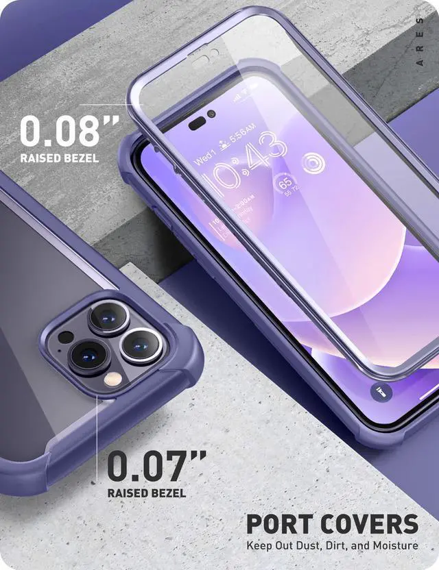 Alt view image 5 of 7 - i-Blason Ares Case for iPhone 14 Pro 6.1 inch (2022 Release), Dual Layer Rugged Clear Bumper Case with Built-in Screen Protector(Mauve)