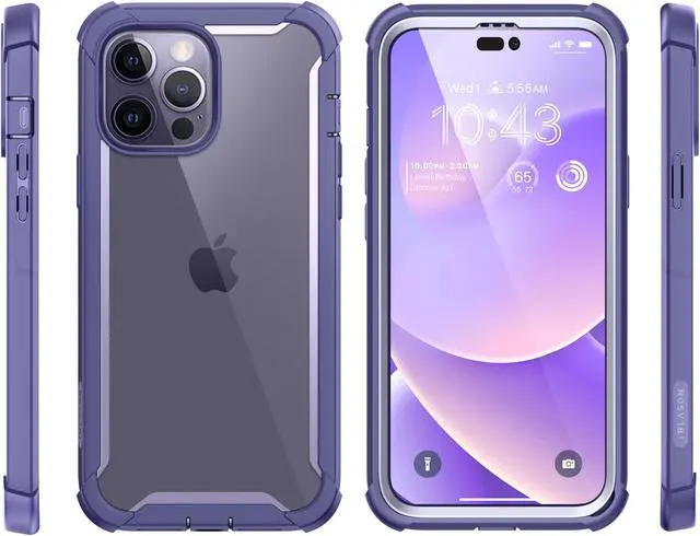 Alt view image 7 of 7 - i-Blason Ares Case for iPhone 14 Pro 6.1 inch (2022 Release), Dual Layer Rugged Clear Bumper Case with Built-in Screen Protector(Mauve)