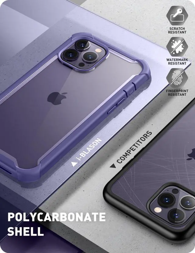 Alt view image 4 of 7 - i-Blason Ares Case for iPhone 14 Pro 6.1 inch (2022 Release), Dual Layer Rugged Clear Bumper Case with Built-in Screen Protector(Mauve)