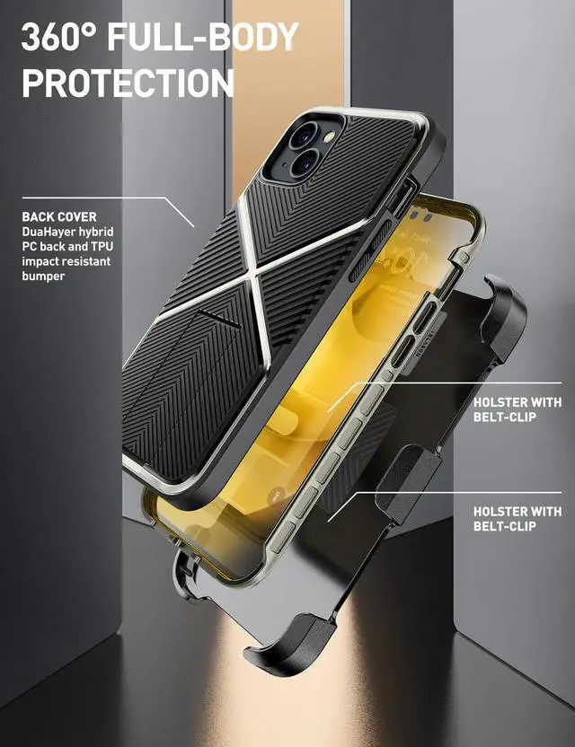 Alt view image 3 of 7 - i-Blason Infinity Series Case for iPhone 14 Plus 6.7 inch (2022 Release), Slim Full-Body Stylish Protective Case with Built-in Screen Protector(Black)
