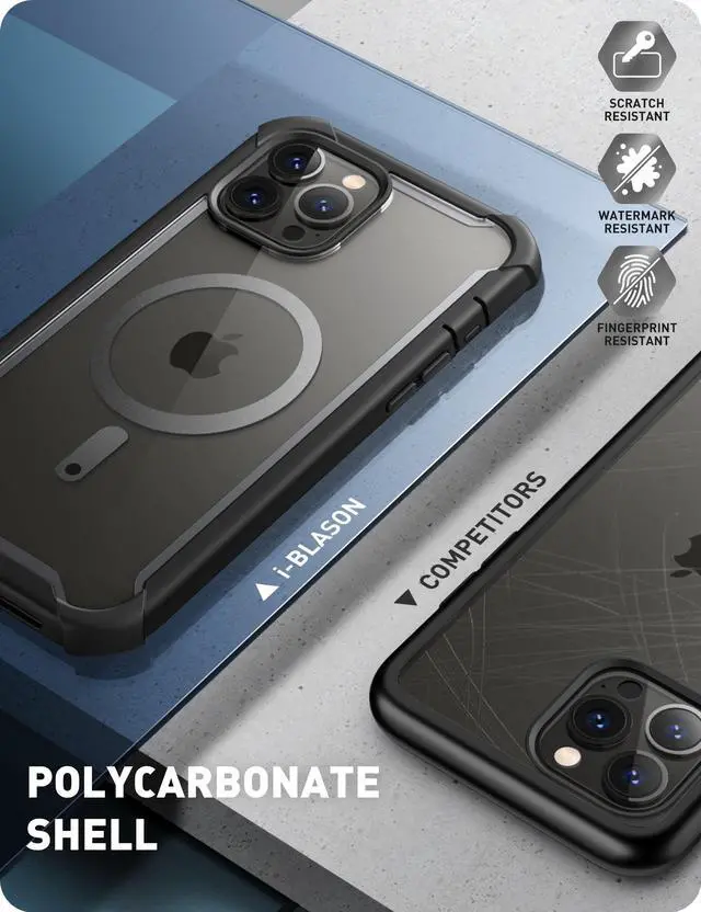 Alt view image 4 of 7 - i-Blason AreMag Series Case for iPhone 14 Pro Max (2022 Release) 6.7 Inch, Premium Hybrid Protective Clear Case (Black)