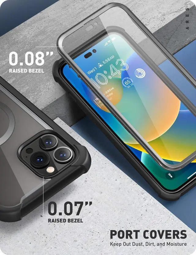 Alt view image 5 of 7 - i-Blason AreMag Series Case for iPhone 14 Pro Max (2022 Release) 6.7 Inch, Premium Hybrid Protective Clear Case (Black)