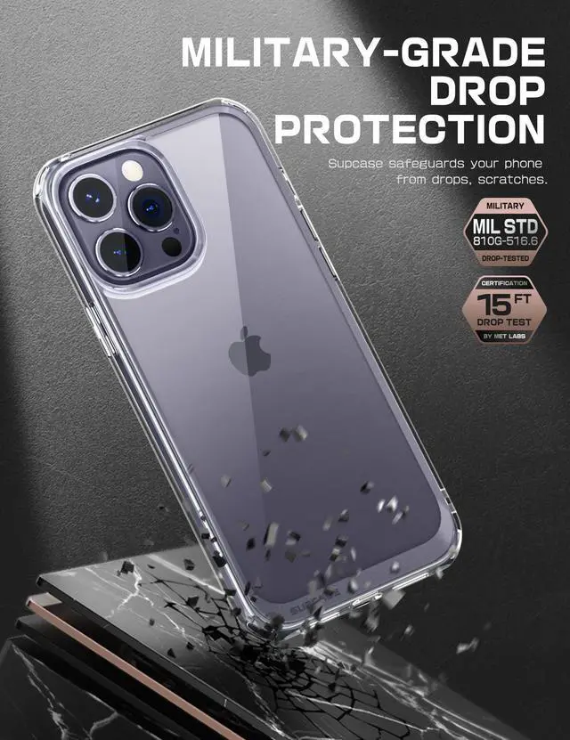 Alt view image 3 of 7 - SUPCASE Unicorn Beetle Style Case Designed for iPhone 14 Pro (2022 Release) 6.1 Inch, Premium Hybrid Protective Clear Case (Clear)